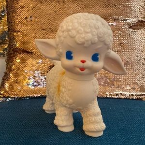 Vintage rubber lamb squeak toy.
